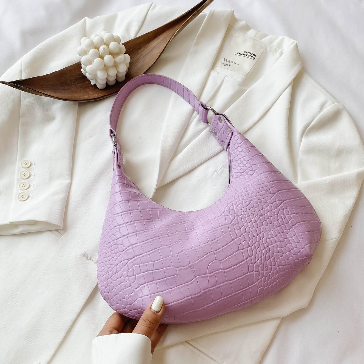 Scaled Crescent Mini Bag