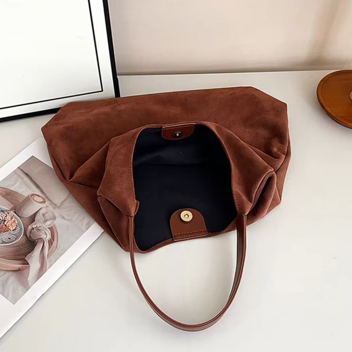 Suede Tote Bag